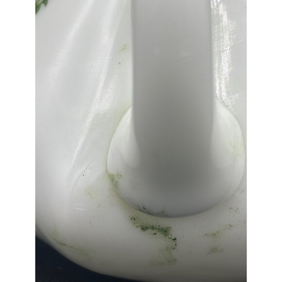 Antique Victorian Milk Glass Floral Syrup Pitcher Circa 1900 - Picture 9 of 15